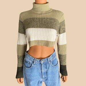Vintage y2k Striped Cropped Sweater top